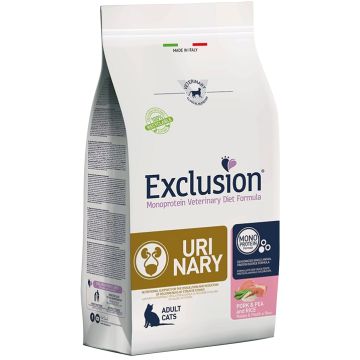 Exclusion Gatto Diet Urinary Adulto Maiale, Piselli & Riso 1,5 Kg