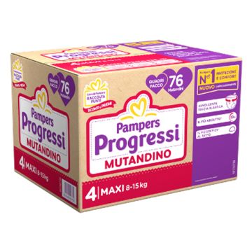 Pampers progressi mutandina quadri maxi 76 pezzi