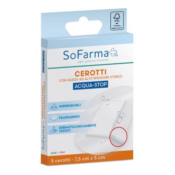 Cerotto acquastop sofarmapiu' 7,5x5 cm 5 pezzi