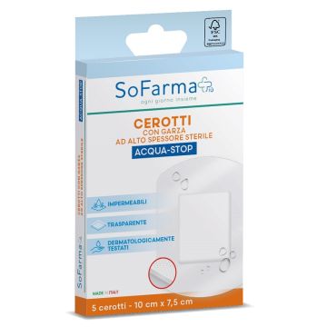 Cerotto acquastop sofarmapiu' 10x7,5 cm 5 pezzi
