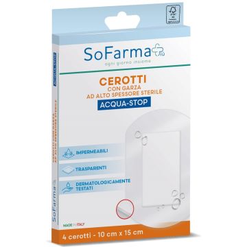 Cerotto acquastop sofarmapiu' 10x15 cm 4 pezzi