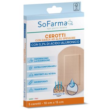 Cerotto cicatrizzante sofarmapiu' 10x15 cm 5 pezzi