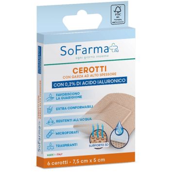 Cerotto cicatrizzante sofarmapiu' 7,5x5 cm 6 pezzi