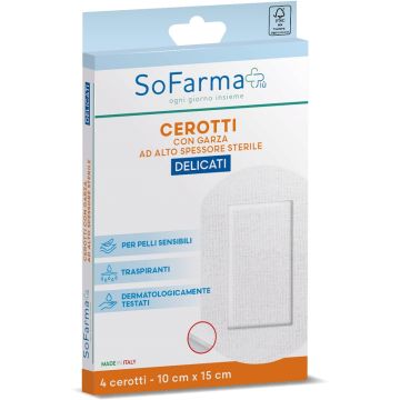 Cerotto delicato sofarmapiu' 10x15 cm 4 pezzi
