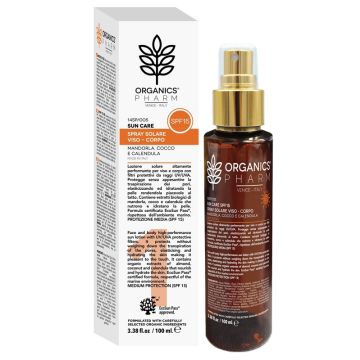 Organics pharm spray solare viso corpo spf15 100 ml