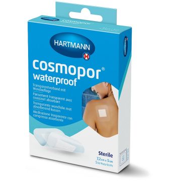 Cosmopor waterproof medicazione adesiva trasparente 7,2x5cm 5 pezzi