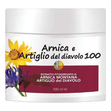 Arnica e artiglio del diavolo 100 barattolo 500 ml Arnica e artiglio del diavolo 100 barattolo 500 ml