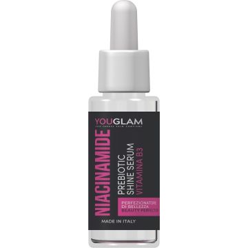 Youglam niacinamide prebiotic shine serum vitamina b3 perfezionatore di bellezza 30 ml