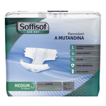 Soffisof air dry pannolino mutandina super m 15 pezzi