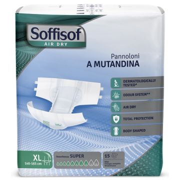 Pannolino mutandina air dry soffisof super xl 15 pezzi