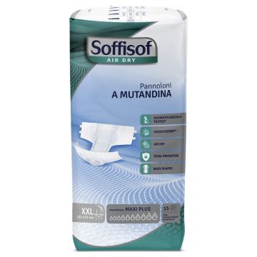 Pannolino mutandina air dry soffisof maxi plus xxl 15 pezzi