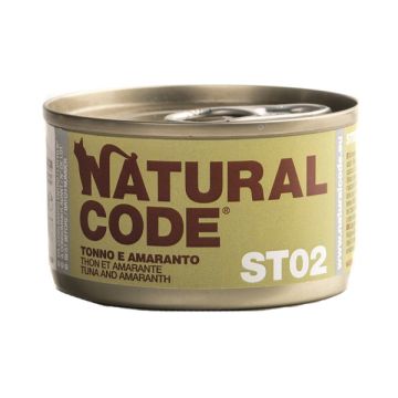 Natural Code Gatto Lattina (St02) Adulto Sterilizzato Tonno & Amaranto 85 Gr