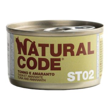 Natural Code Gatto Lattina (St02) Adulto Sterilizzato Tonno & Amaranto 85 Gr