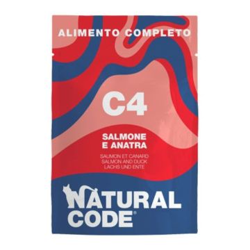 Natural code salmone e anatra umido gatto busta 70 g Natural code salmone e anatra umido gatto busta 70 g