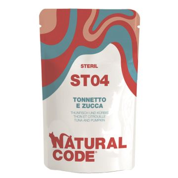 Natural Code Gatto Busta (St04) Adulto Sterilizzato Tonnetto & Zucca 70 Gr