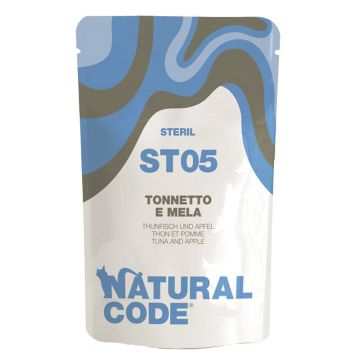 Natural Code Gatto Busta (St05) Adulto Sterilizzato Tonnetto & Mela 70 Gr