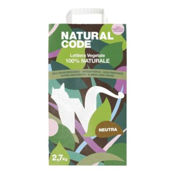 Natural Code Gatto Lettiera Agglomerante Vegetale Al Mais 3,8 Kg Neutra