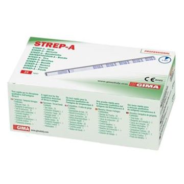 Test rapido strep a autodiagnostico rilevazione streptococco gruppo a in tampone faringeo 25 pezzi