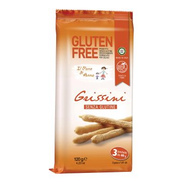 Pane anna grissini senza glutine e senza latte 3 pezzi 40 g