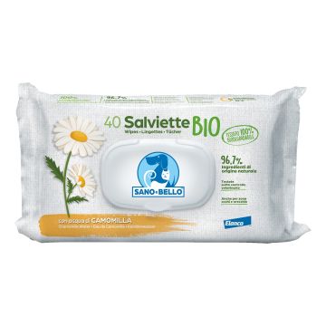 Sanoebello Salviette Detergenti "Bio" 40 Pezzi Acqua Di Camomilla