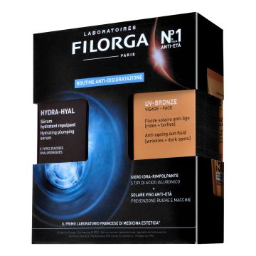 Filorga cofanetto hydra hyal serum 30 ml + uv bronze face 40 ml