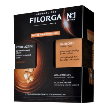 Filorga cofanetto hydra aox 30 ml + uv bronze face 40 ml