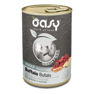 Oasy Cane Grain Free Adulto Medium&Large Bufalo Lattina 400 Gr