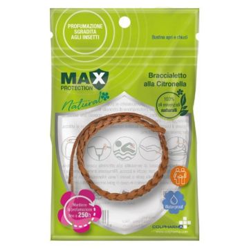 Max protection braccialetto alla citronella ecopelle