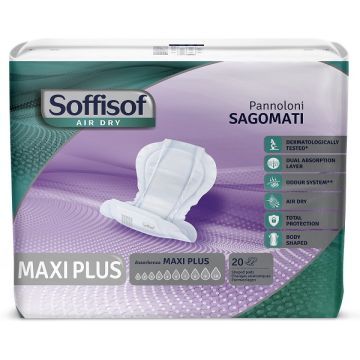 Pannolone soffisof air dry sagomato maxi plus 20 pezzi