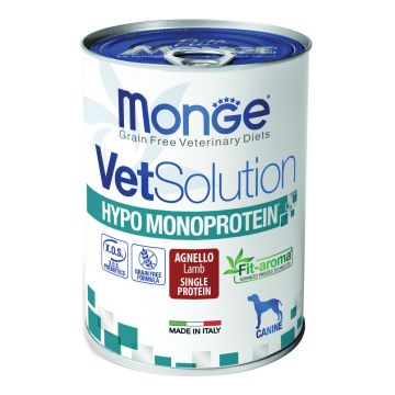 Monge Cane Vet Solution Hypo Monoprotein Agnello Lattina 400 Gr