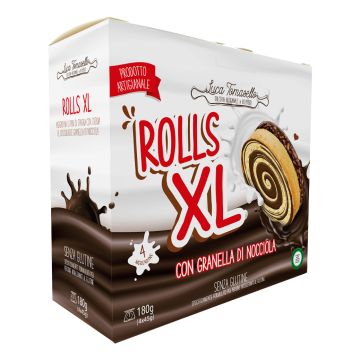 Rolls xl merendina pan di spagna granella nocciola 180 g