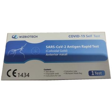 Test antigenico rapido covid-19 wizbiotech autodiagnostico rilevazione qualitativa antigene sars-cov-2 in tamponi nasali