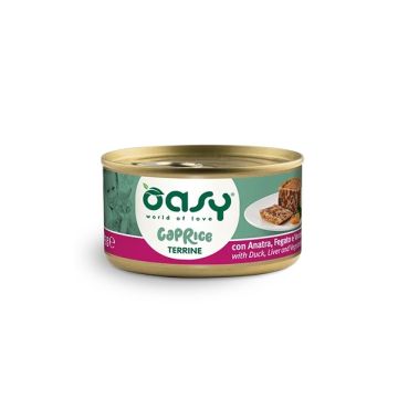 Oasy Gatto Caprice Terrine Adulto Anatra, Fegato & Verdure 85 Gr
