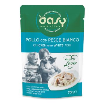 Oasy Gatto More Love In Busta Adulto Pollo & Pesce Bianco 70 Gr
