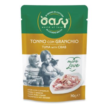 Oasy Gatto More Love In Busta Adulto Tonno & Granchio 70 Gr