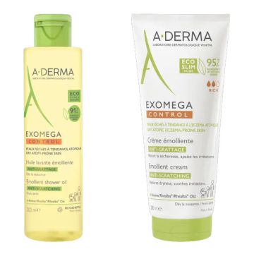 Exomega control crema emollliente 200 ml + olio lavante 200 ml