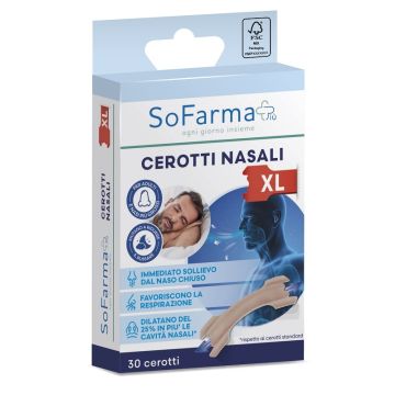 Cerotto nasale extra extra large 6,7 x2cm sofarmapiu' 30 pezzi