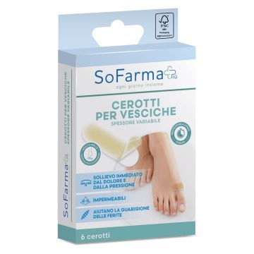 Cerotto vescica piccolo 20 x 60 mm sofarmapiu' 6 pezzi
