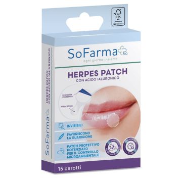Cerotto herpes patch con acido ialuronico sofarmapiu' 15 pezzi
