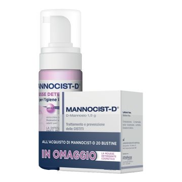 Mannocist-d 20 buste + mannocist-d mousse detergente antibatterico 150 ml in omaggio Mannocist-d 20 buste + mannocist-d mousse detergente antibatterico 150 ml in omaggio