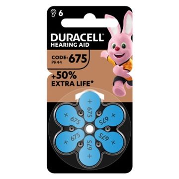Duracell easy tab 675 blu batteria per apparecchio acustico 6 pezzi