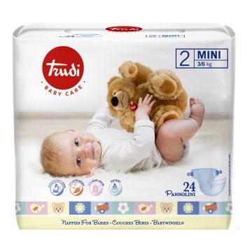 Trudi baby care pannolini mini 3/6 kg 24 pezzi