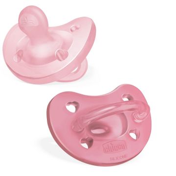 Chicco gommotto silicone rosa 6-16 mesi 2 pezzi