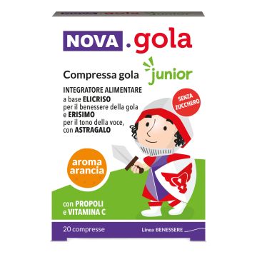 Nova gola junior arancia 20 compresse senza zucchero