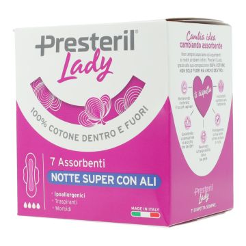 Lady presteril assorbenti notte super ali 7 pezzi
