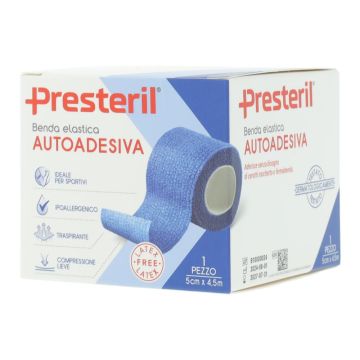 Benda elastica autoadesiva latex free presteril cm 5x4,5 m tesi blu