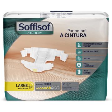 Pannolone mutandina a cintura extra soffisof l 15 pezzi