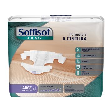Pannolone mutandina a cintura maxi soffisof l 15 pezzi