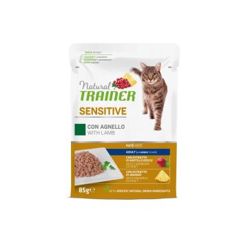 Trainer Gatto Natural Sensitive Agnello 85 Gr