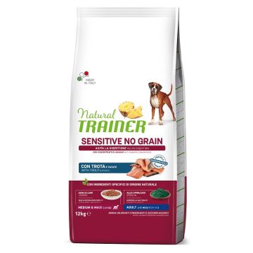 Trainer Cane Natural Sensitive No Grain Adulto Medium&Maxi Trota 12 Kg